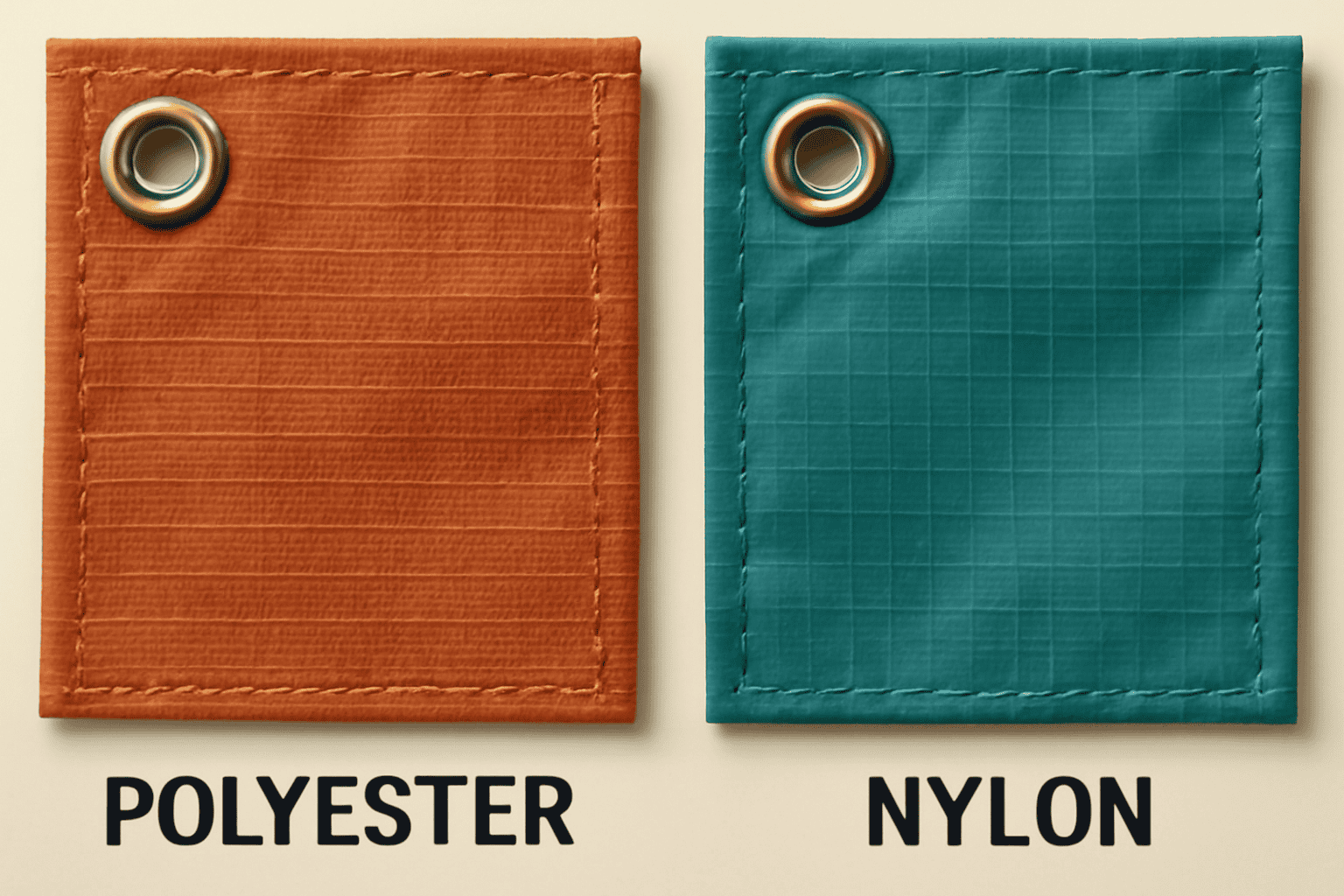 comparison of polyester vs nylon tent fabric samples