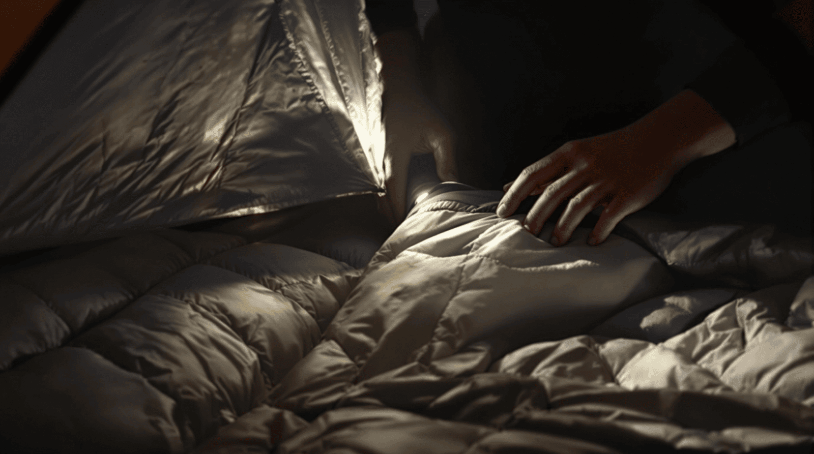 camper demonstrating sleeping bag ventilation technique 169 scaled