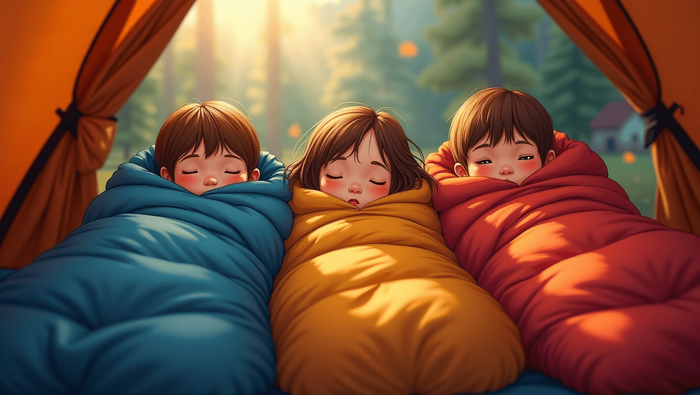 children with properly fitted sleeping bags