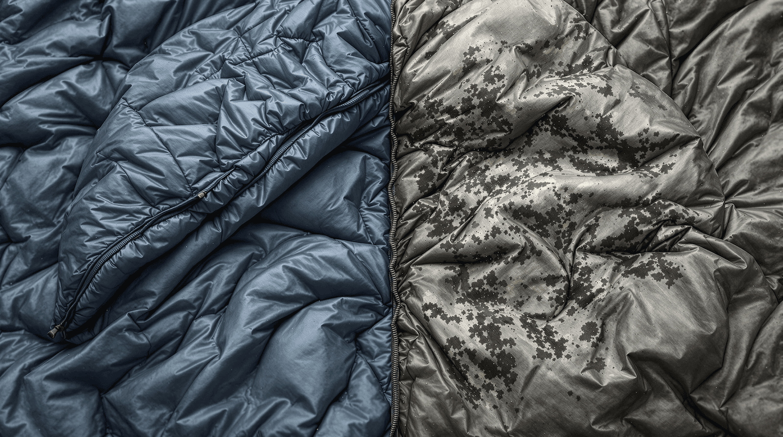 comparison of a well-maintained vs. damaged rectangular sleeping bag
