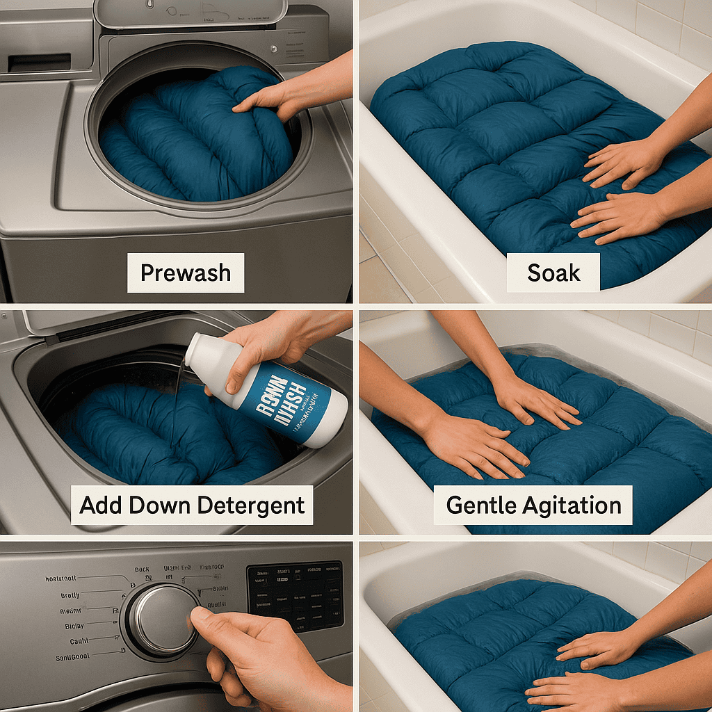 machine vs hand washing steps for down sleeping bags