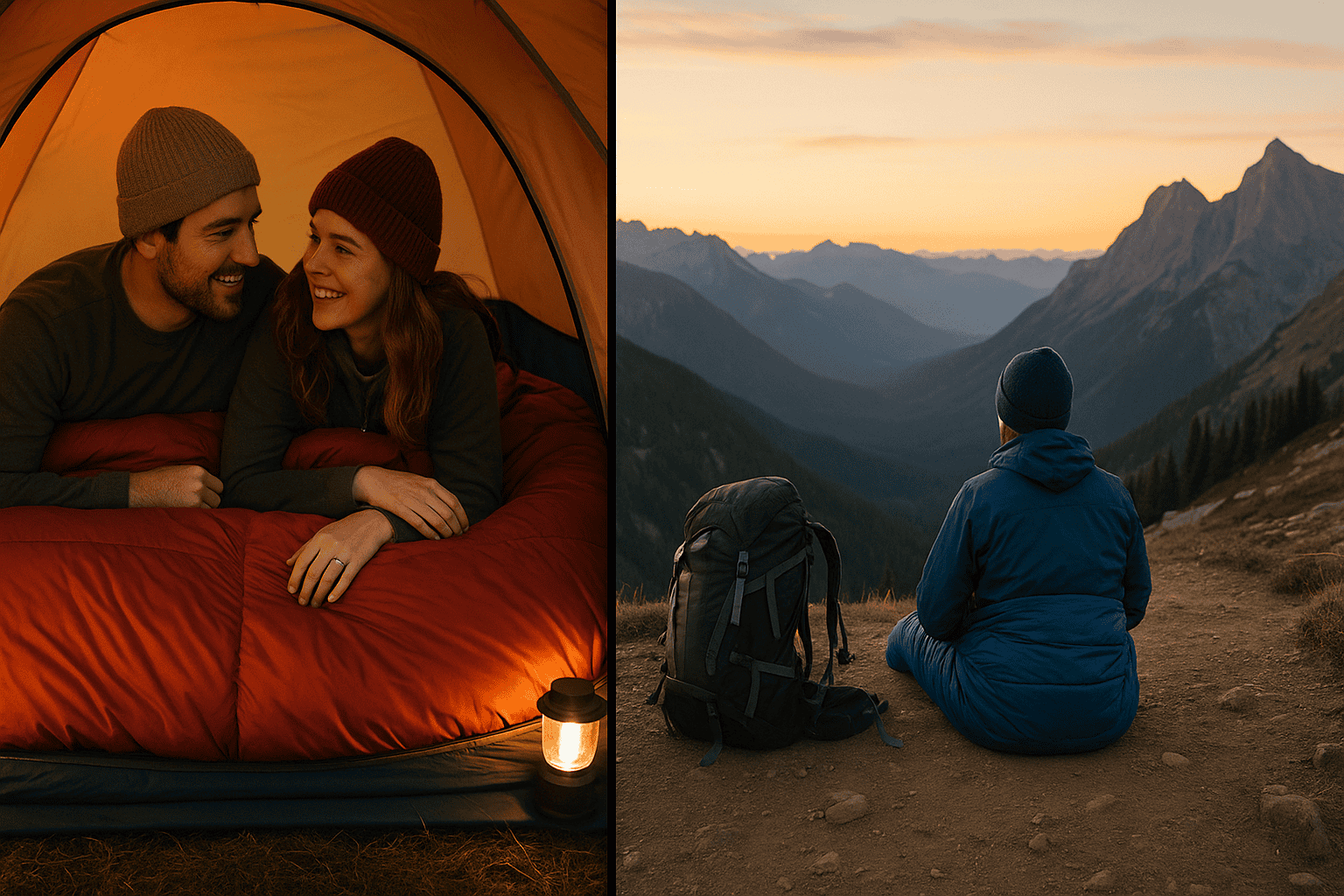 usage scenarios for double versus single sleeping bags in different camping situations