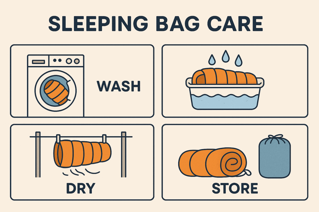 proper sleeping bag care from washing to storage