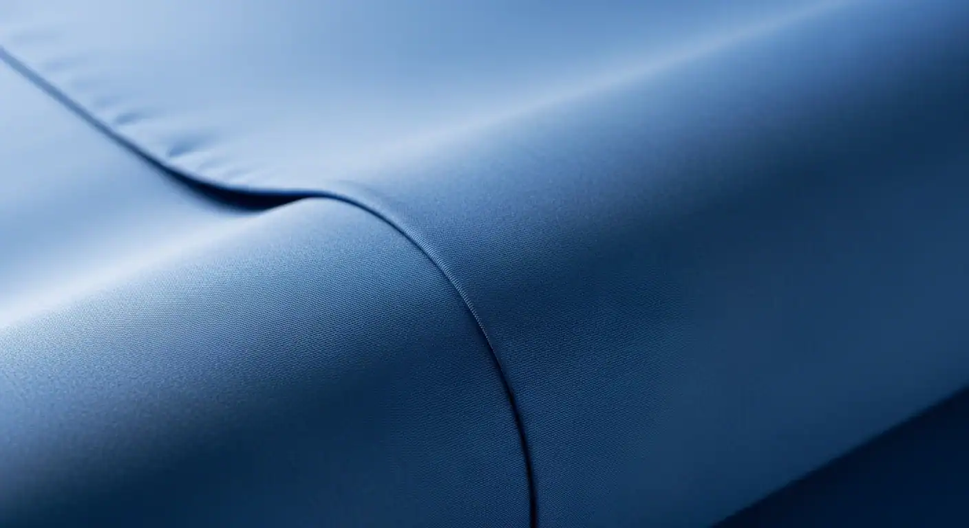 Folding Wagon Manufacturing Process: Quality Control Checklist 1 Close-up of smooth blue outdoor fabric on outdoor furniture.