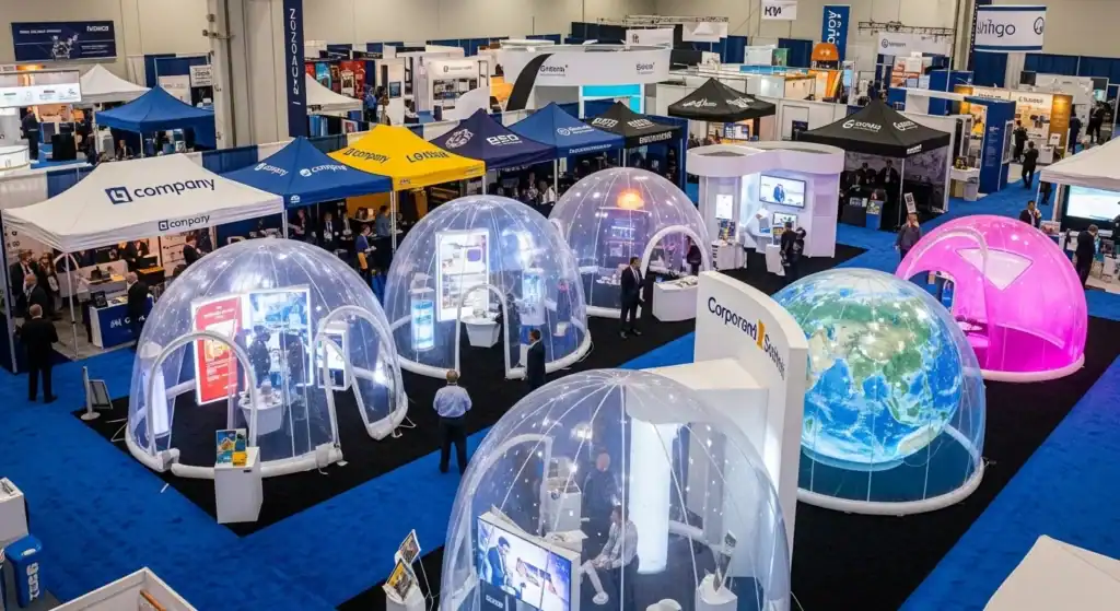 فعالية مبتكرة في الهواء الطلق مع قباب شفافة قابلة للنفخ في كيلي لاند.