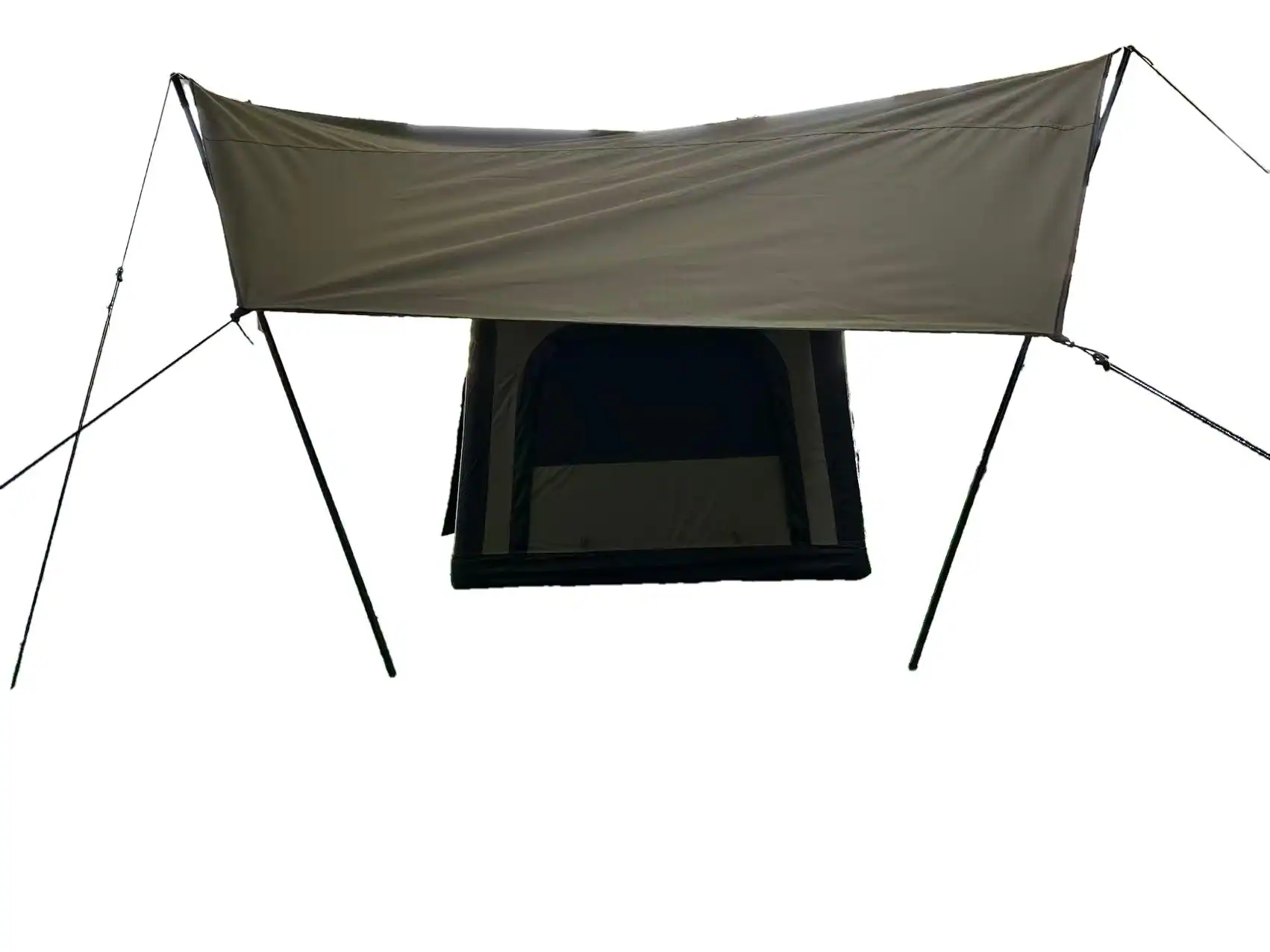 Fly-First-Zelt-Regenaufbau: 5 Spezifikations-Fixes gegen Leckagen 15 Outdoor-Campingzelt mit Außenzelt und Heringen als Unterstand.